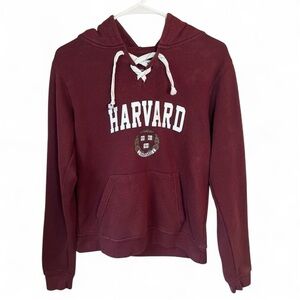 Harvard University Hoodie Women’s Medium Pullover Burgundy Red Sweatshirt Preppy